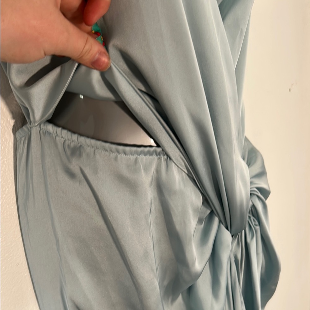 Baobab Collection LIZ Dress in Ice Ruched Asymmetrical Cocktail Gown NWT - Picture 9 of 10